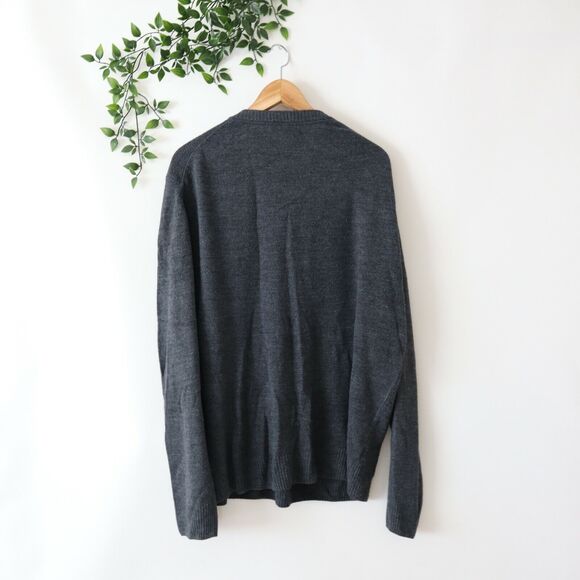 Tricots St Raphael Men's V Neck Sweater XL Extra Large Dark Gray - Picture 2 of 4